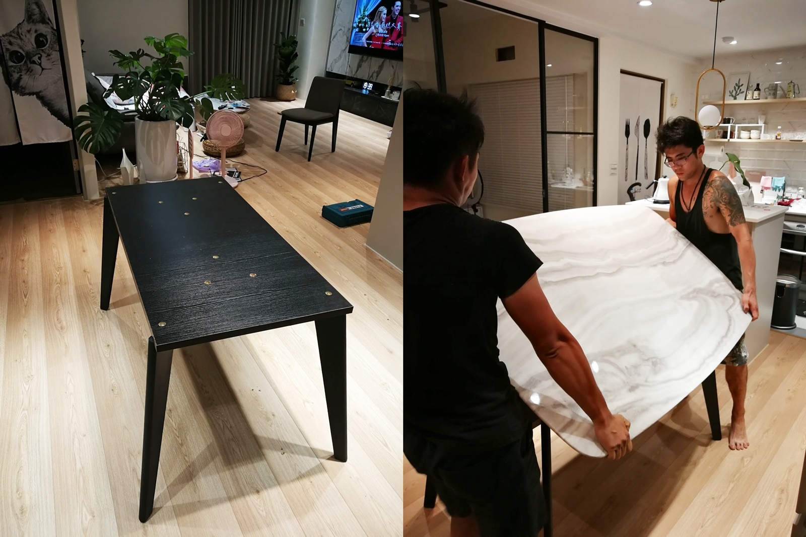 尊爵 大理石紋餐桌 高雄