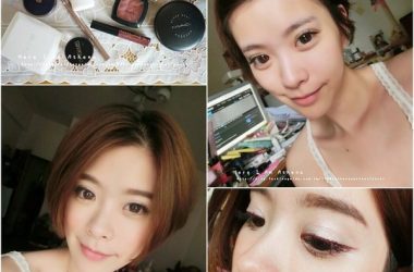 閃亮亮妝容。紫色眼影搭配紅棕色眼線一點也不奇怪～