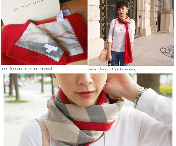 Burberry圍巾終於入手♥簡單配就好好看
